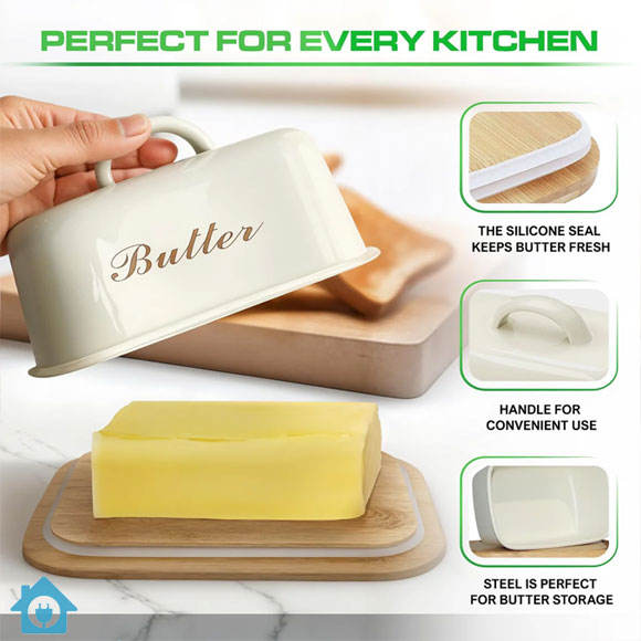 Butter Dish with Bamboo Base - My Store