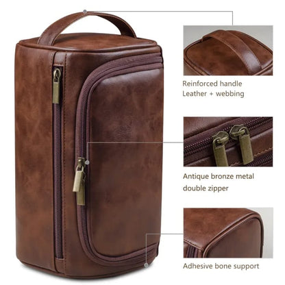 Premium Leather Hanging Toiletry Bag - My Store