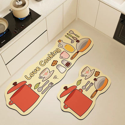 2-Piece “Love Cooking” Kitchen Mat Set - My Store
