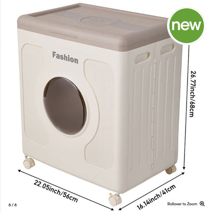 Multi-Functional Folding Storage Cabinet with Transparent Window & Wheels (160L)
