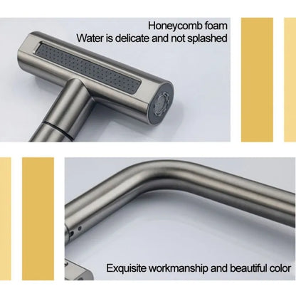 4-in-1 Waterfall Kitchen Faucet Extender – 360° Rotating Multi-Spray Tap Attachment