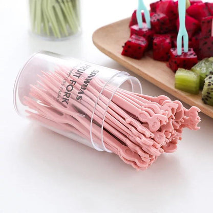 🍴 Cute Animal Head Reusable Fruit Forks (20+ Pcs Set)