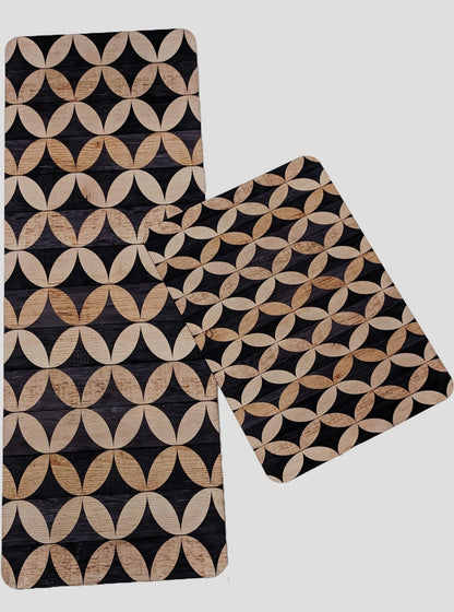 2-Piece Large Runner & Mat Set – Elegant Napa Leather Finish with Anti-Slip Base - My Store