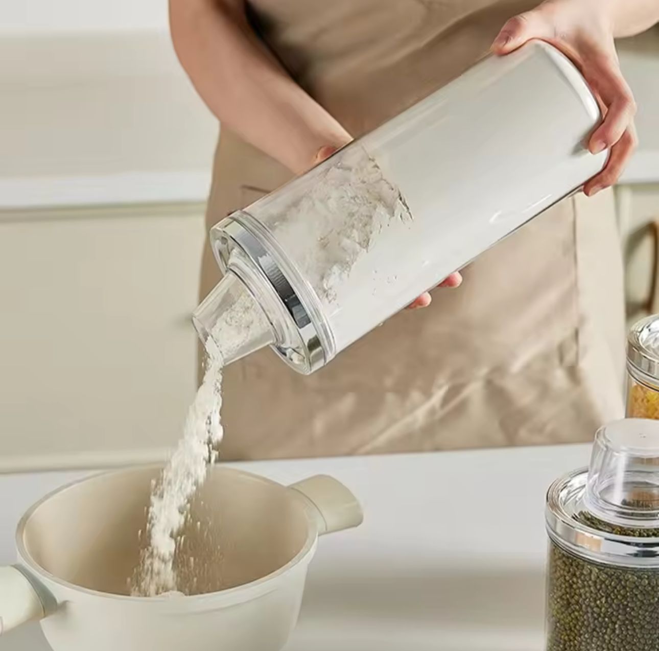 Premium Airtight Food Storage Canister with Measuring Cup Lid - My Store