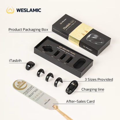 Weslamic Smart Tasbeeh Ring – Digital Zikr Counter with Prayer Reminder - My Store