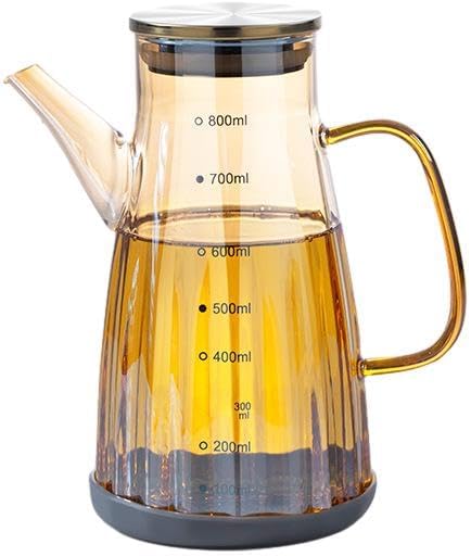 Glass Oil Dispenser with Colored Handle (Anti-Drip Design) - My Store