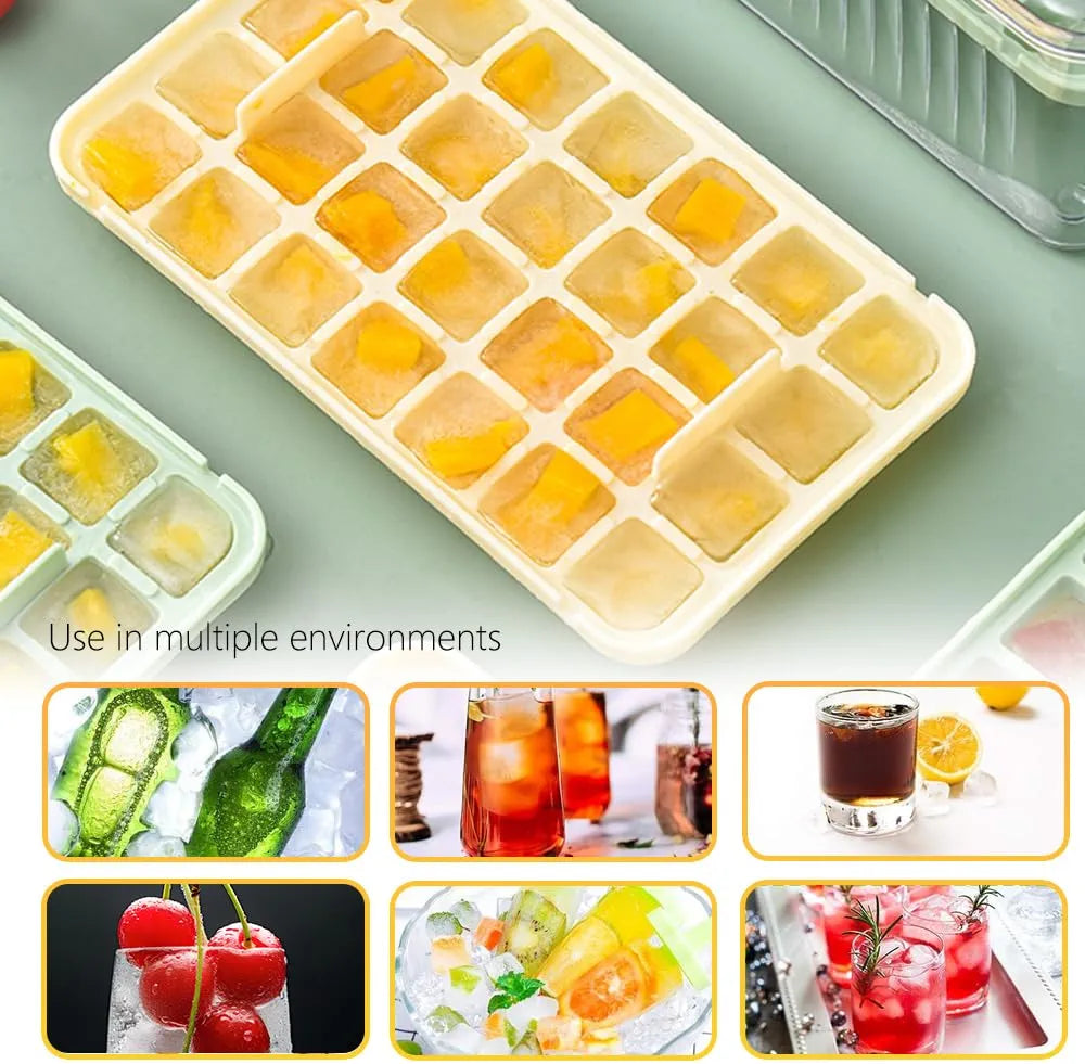 One-Click Smart Ice Cube Mold & Storage Box