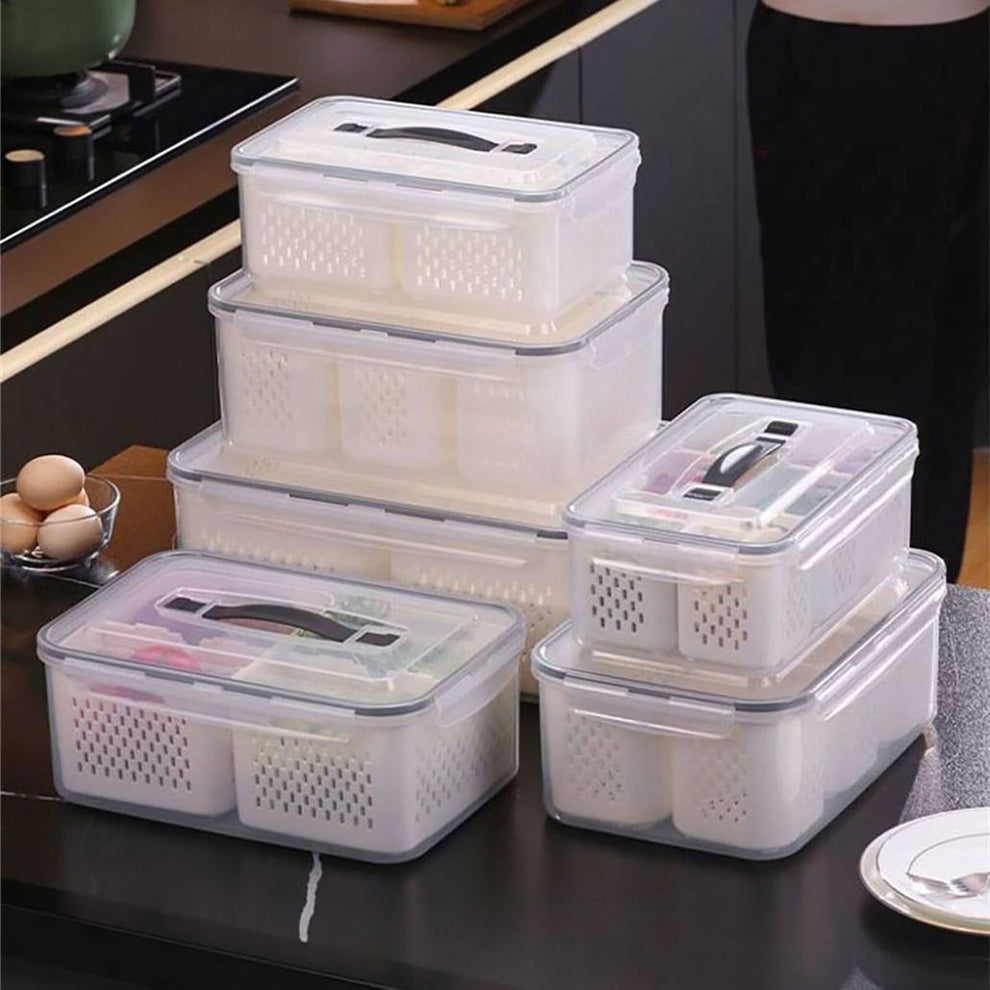 6-Compartment Multi-Functional Fresh-Keeping Organizer Box