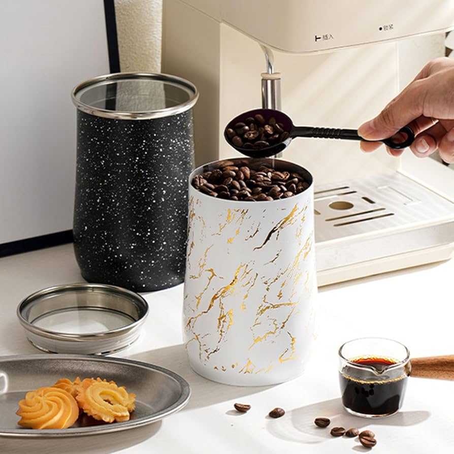 1000ml Metal Coffee Storage Canister with Spoon - My Store