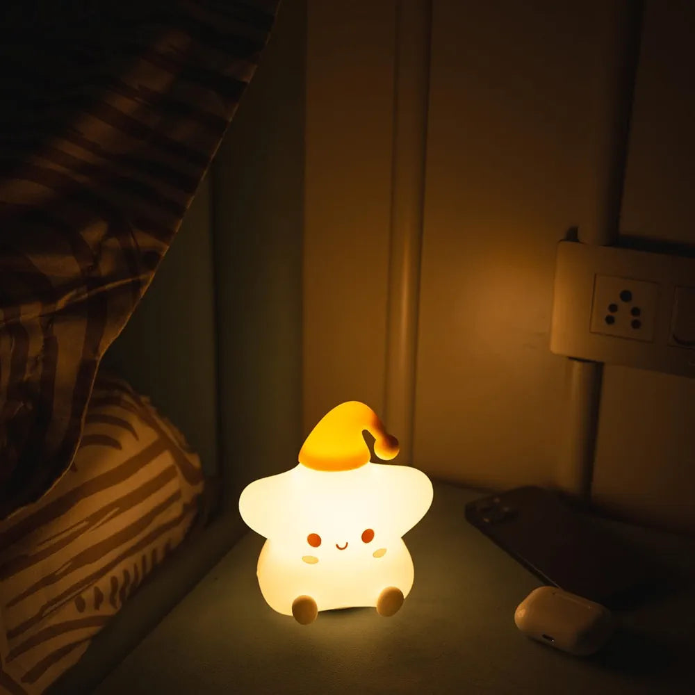 Cute Silicone Star Night Light – Rechargeable LED Lamp - My Store