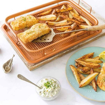Copper Rectangle Crispy Tray – 2-Piece Set - My Store