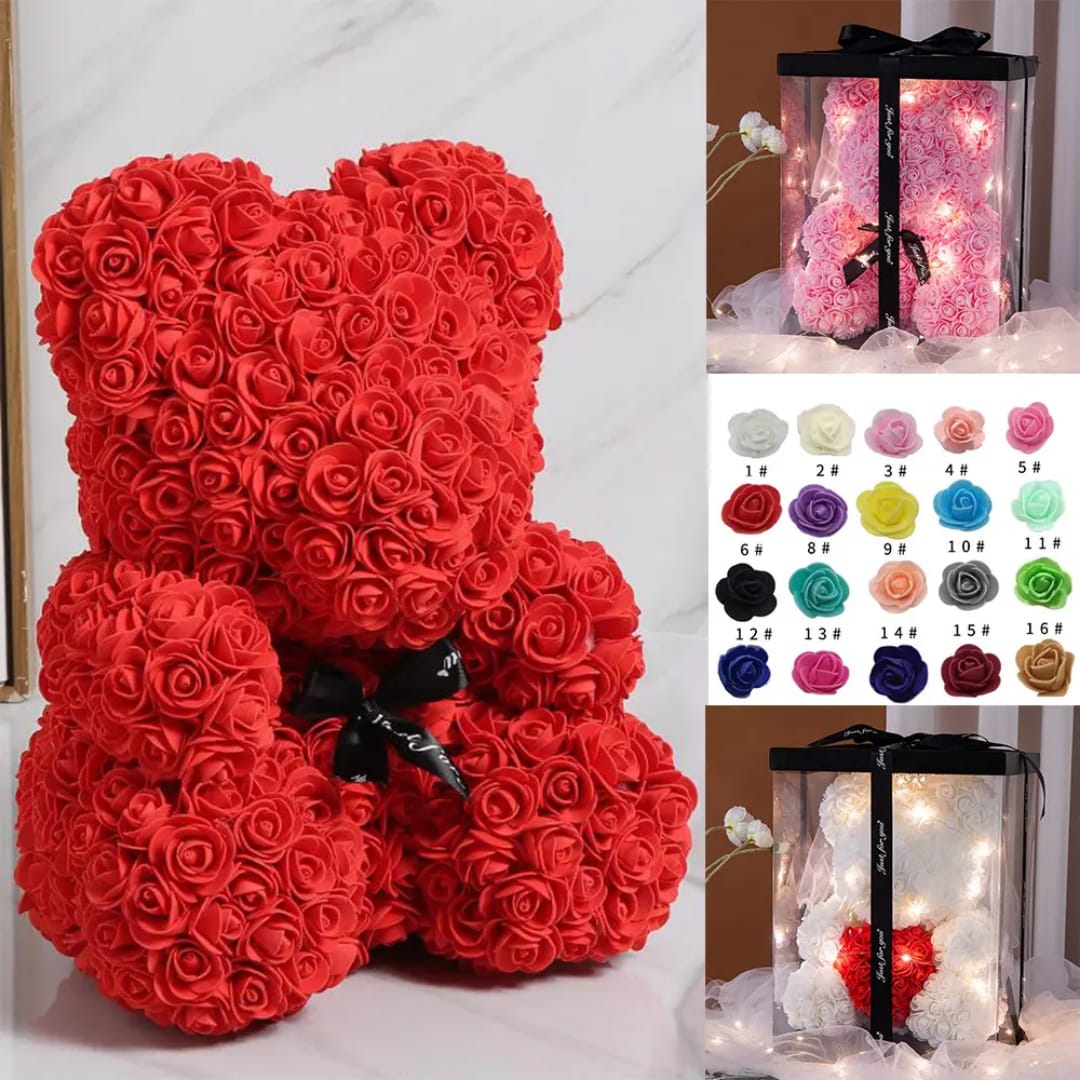 Rose Teddy Bear – Everlasting Love Gift