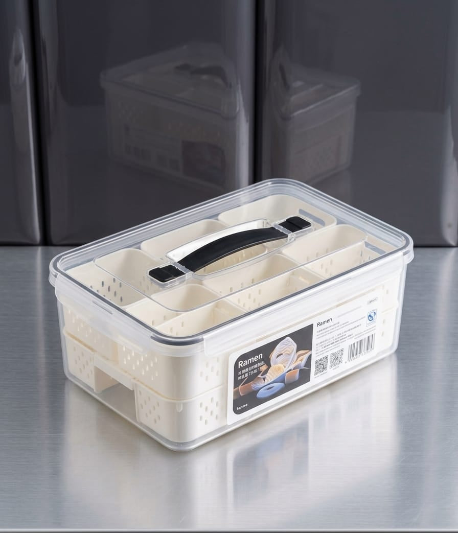 6-Compartment Multi-Functional Fresh-Keeping Organizer Box
