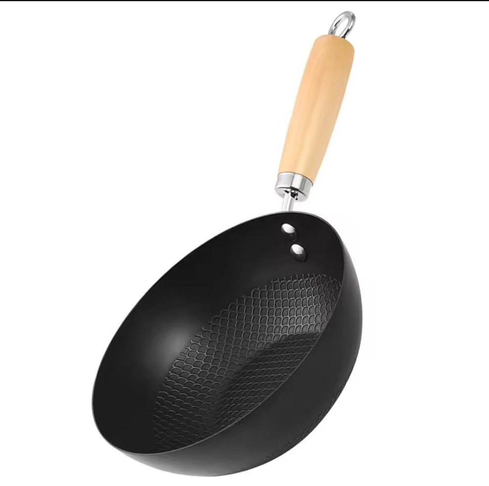 Premium Honeycomb Non-Stick Wok with Wooden Handle - My Store