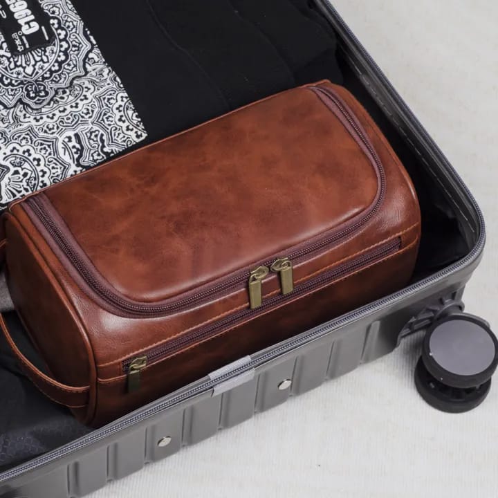 Premium Leather Hanging Toiletry Bag - My Store