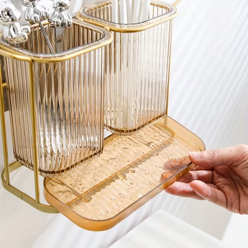 Dual-Compartment Cutlery & Organizer Stand