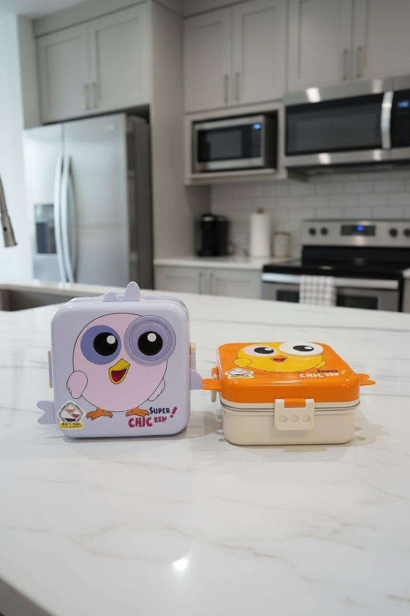 Super Chicken 3-Compartment Stainless Steel Lunch Box - My Store