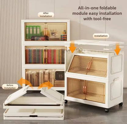 Heavy-Duty Foldable Storage Cabinet – Modular & Tool-Free Design