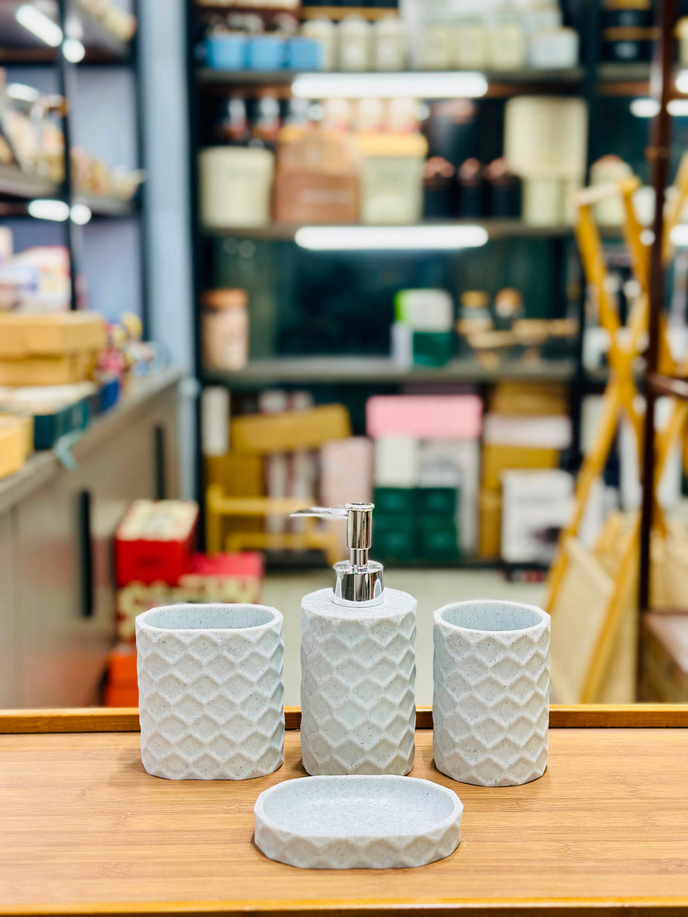 4-Piece Ceramic Bathroom Accessory Set