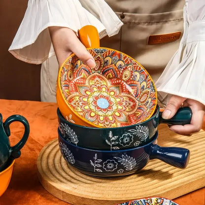 6” Ceramic Handle Bowl – Premium Printed Design - My Store