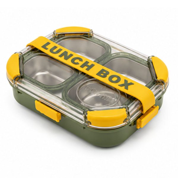 3-Compartment Stainless Steel Leak-Proof Lunch Box