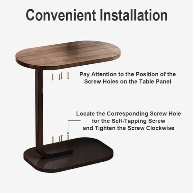 Modern C-Shaped Side Table | Space-Saving Sofa & Bedside Companion - My Store