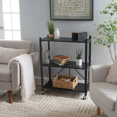 Foldable Kitchen Trolley 3-Layer - My Store