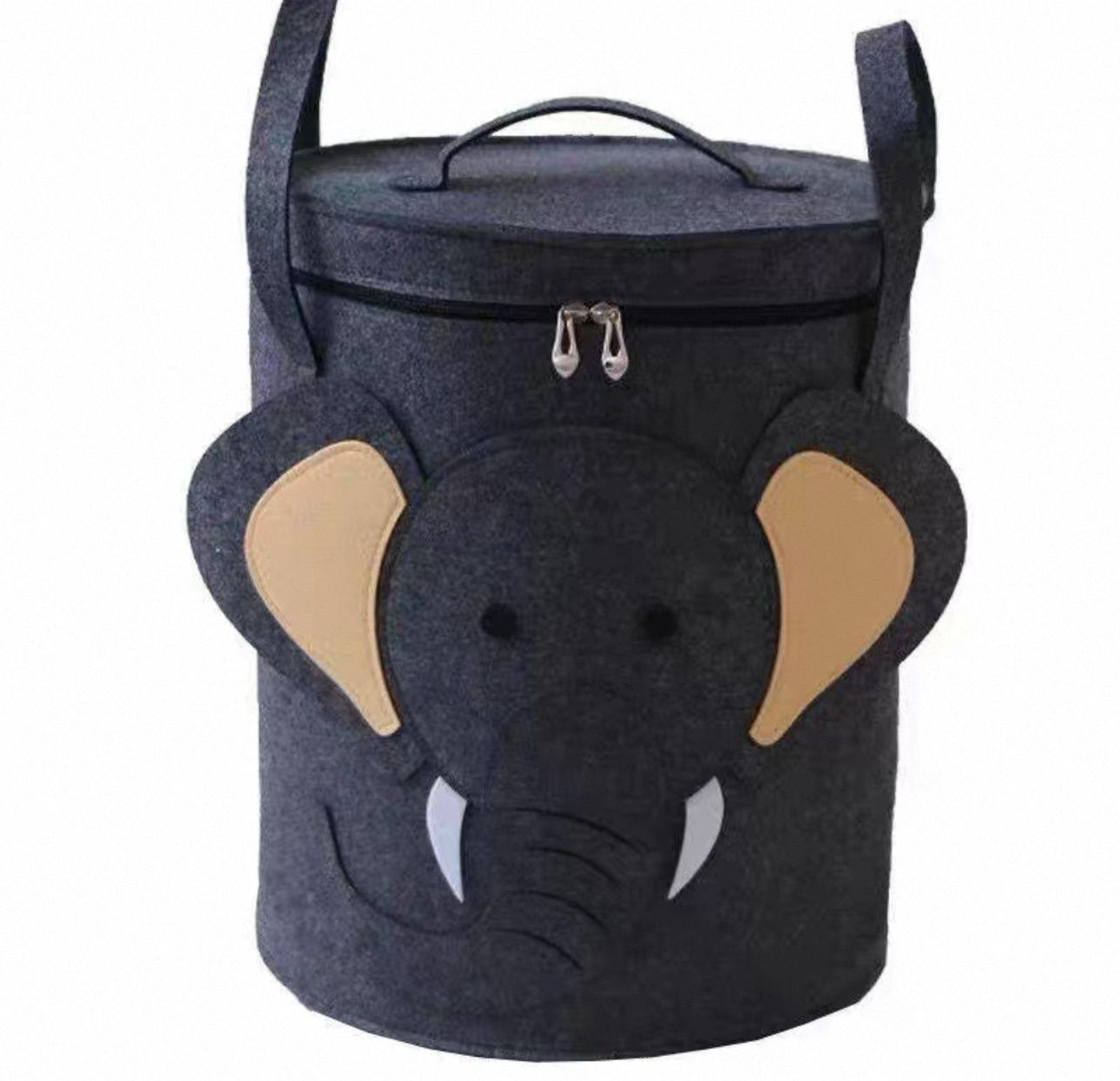 Animal-Themed Felt Storage Basket with Lid – Large Capacity - My Store