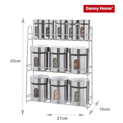 Danny Home Premium 11-Piece Spice Jar & Seasoning Bottle Set with Stand
