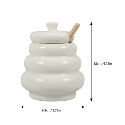 Ceramic Honey Pot with Wooden Dipper - My Store
