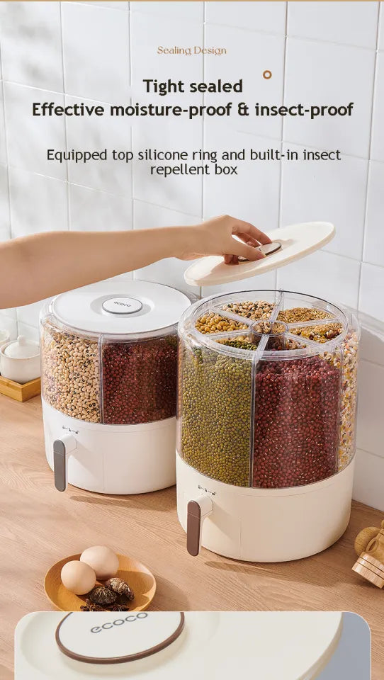 Ecoco Rotatable Cereal Container & Quantitative Rice Dispenser