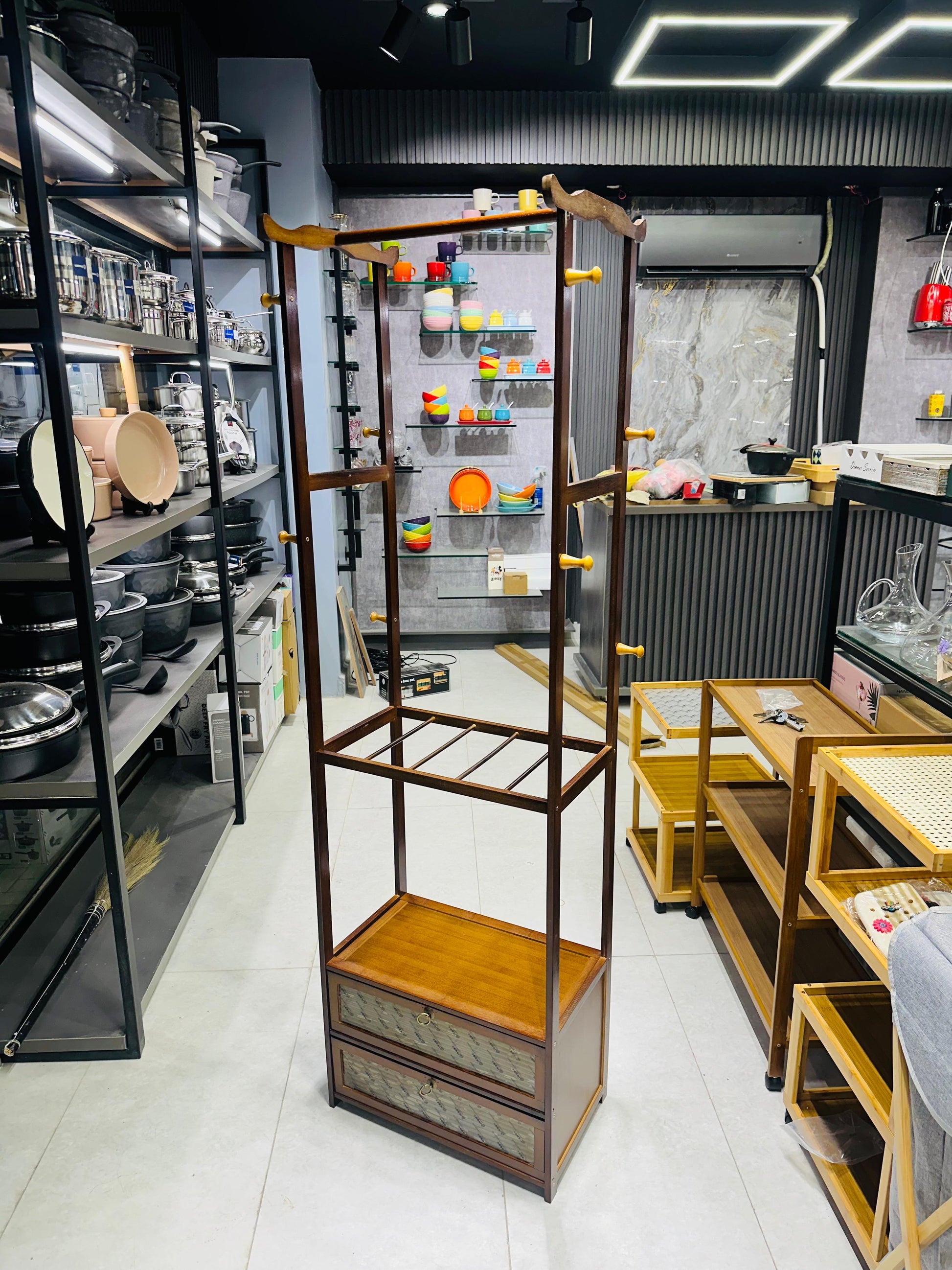 Modern Bamboo Multi-Functional Wardrobe & Coat Rack - My Store