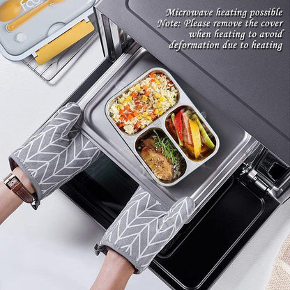 3-Grid Insulated Stainless Steel Lunch Box – 750ML - My Store
