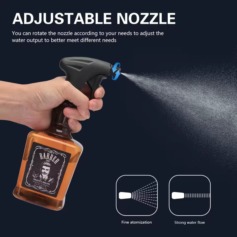 Retro Barber-Style Premium Continuous Spray Bottle (650ml)