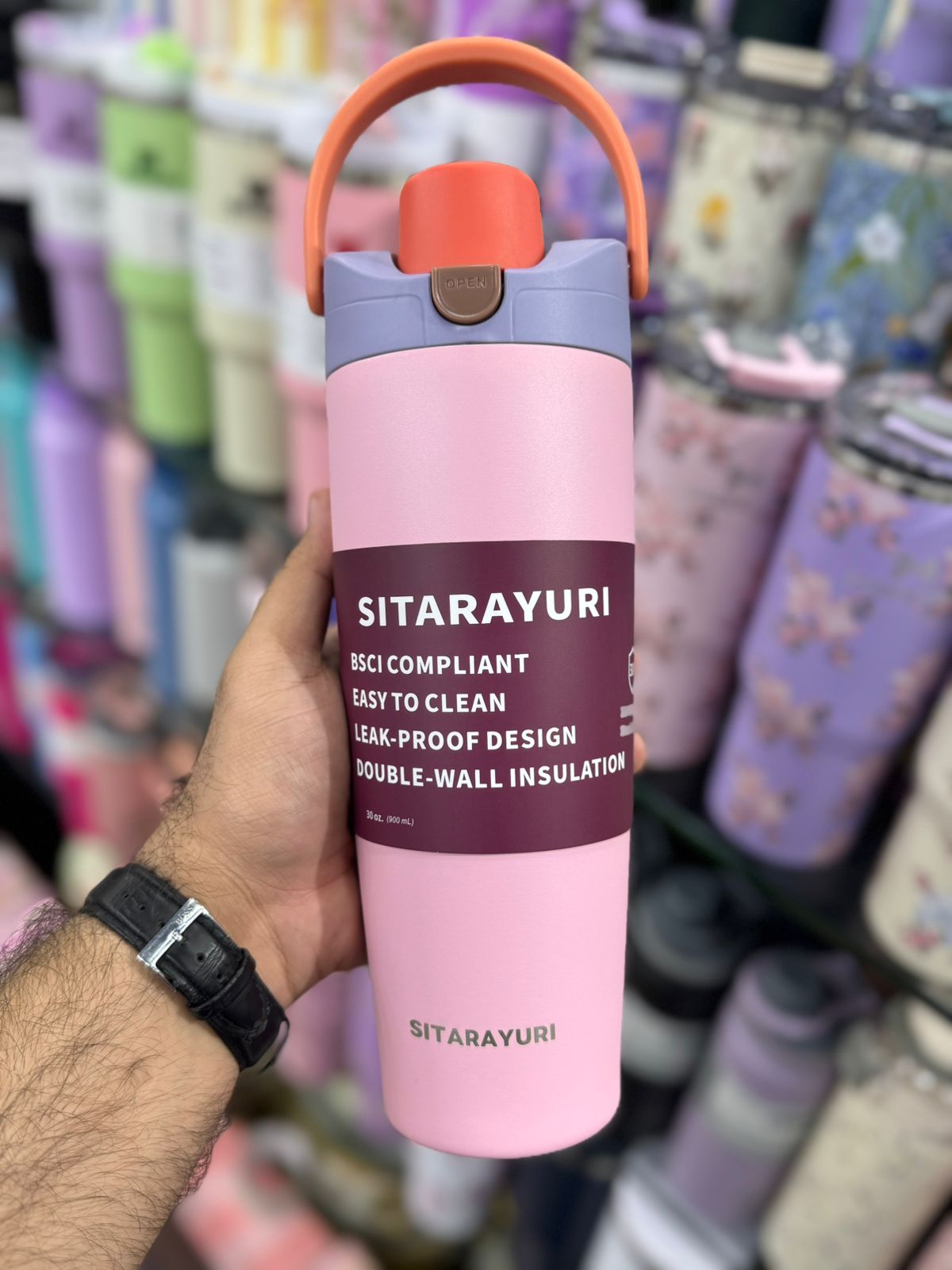 SITARAYURI 900ML Insulated Water Bottle with New Handle