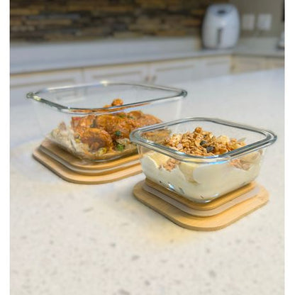 The Modern Pantry: 4-Piece Borosilicate Glass Storage Set with Bamboo Lids