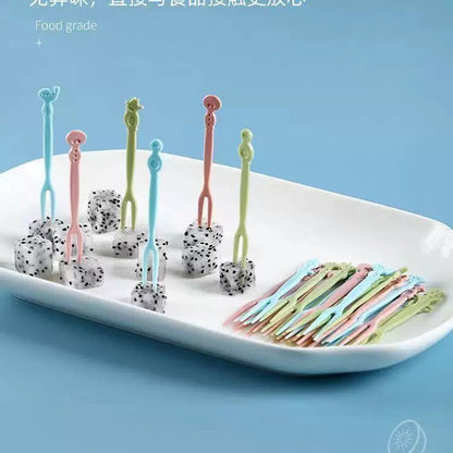 🍴 Cute Animal Head Reusable Fruit Forks (20+ Pcs Set)