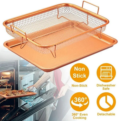 Copper Rectangle Crispy Tray – 2-Piece Set - My Store