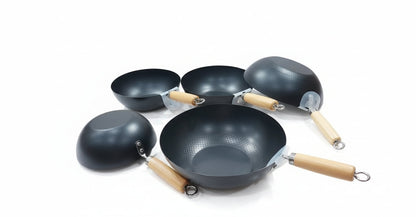 Premium Honeycomb Non-Stick Wok with Wooden Handle - My Store