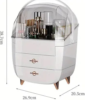 Vanity Cosmetics Storage Box – Dust-Proof Makeup Organizer