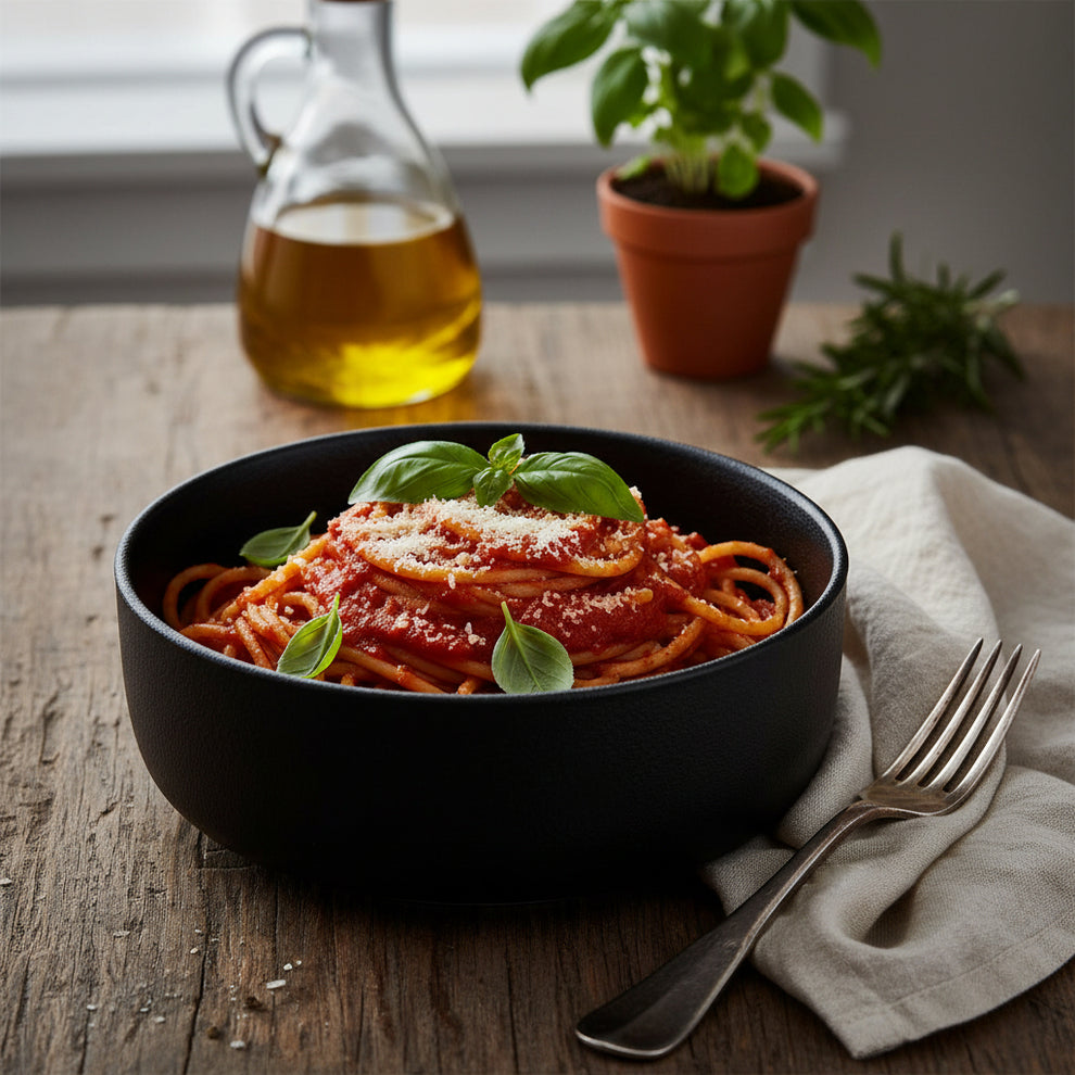 DannyHOME™ 6" Black Porcelain Bowl – 15 × 15 × 7 cm (CPK-004)
