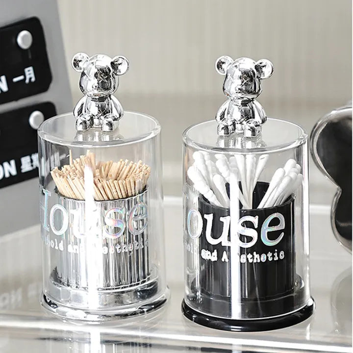 2 Pcs Bear Topped Transparent Organizer - My Store