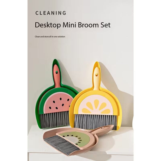 Fruit-Themed Desktop Mini Broom & Dustpan Set