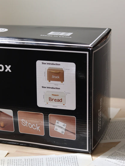 2-Piece Vintage Countertop Storage Set – Bread Box & Stock Organizer - My Store