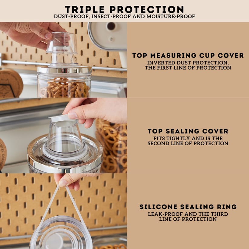 Premium Airtight Food Storage Canister with Measuring Cup Lid - My Store