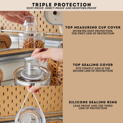 Premium Airtight Food Storage Canister with Measuring Cup Lid - My Store