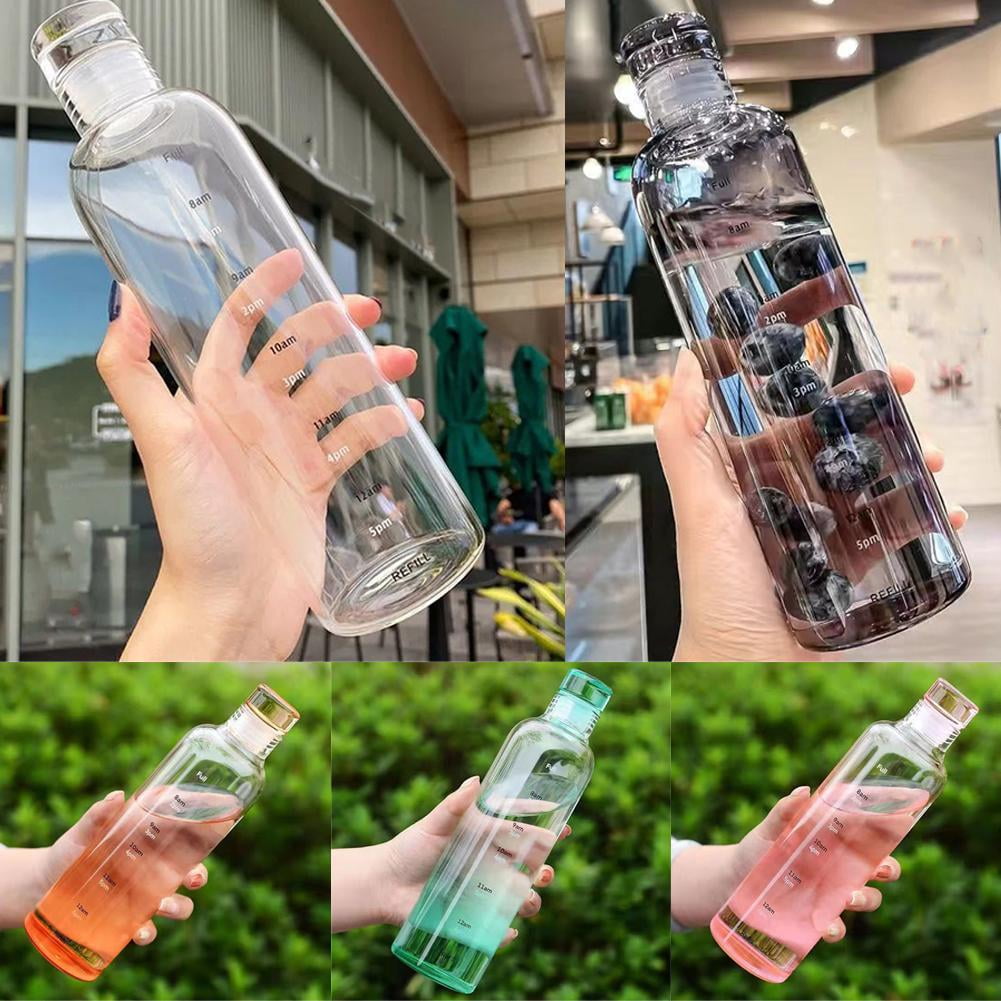 HydrateTime™ 700ml Borosilicate Glass Water Bottle with Time Marker