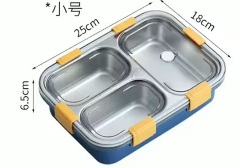 3-Grid Insulated Stainless Steel Lunch Box – 750ML - My Store