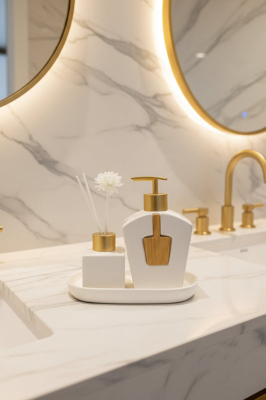 Modern Minimalist Porcelain Vanity & Diffuser Set