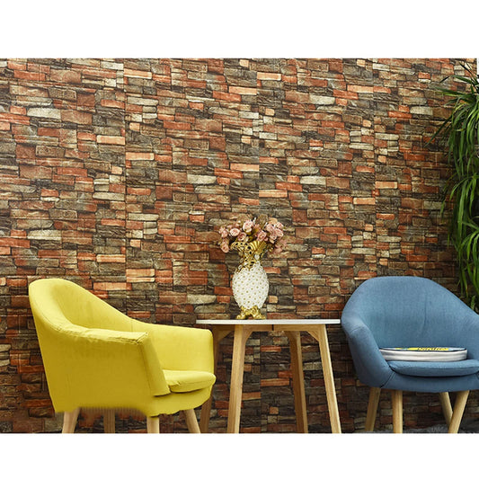 🧱 3D Rustic Brick Wall Stickers – Self-Adhesive PVC Foam Wallpape - My Store